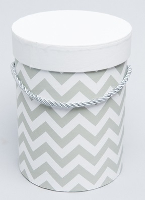 Коробка цилиндр 14х18,5см W6685-1 Зигзаг серый