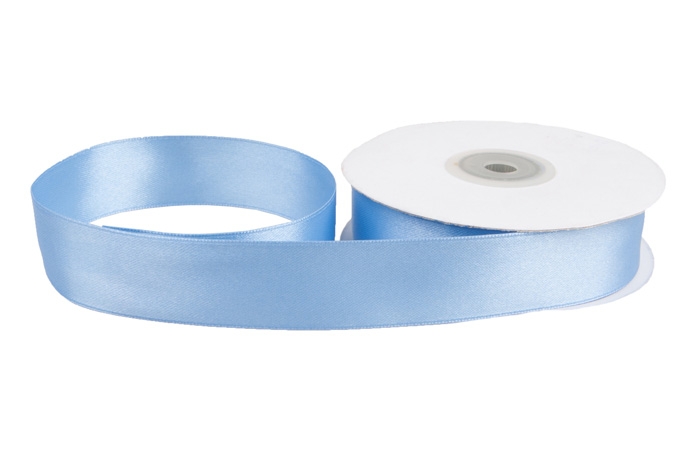 Лента атласная 25мм х 30м К голубая