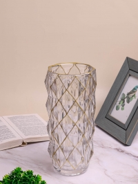 Ваза стекло Неоклассика h28 d12,5см К ромбы