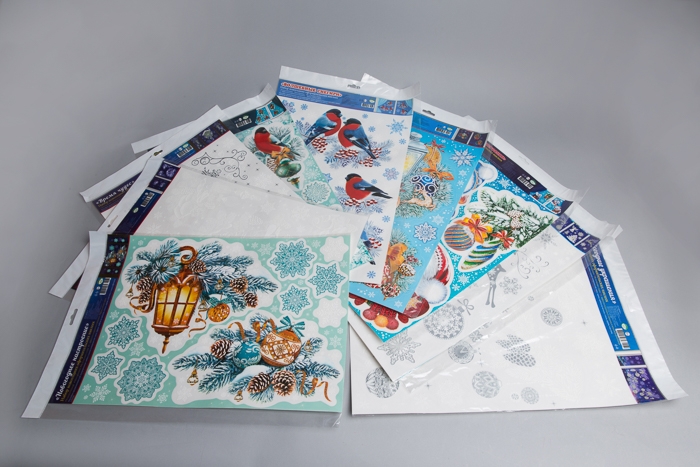 Наклейки оформительские 33,6х49,3см  НГ микс