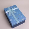 Коробка прямоугольник набор из  3шт 23х16х9см звезды с бантом голубой