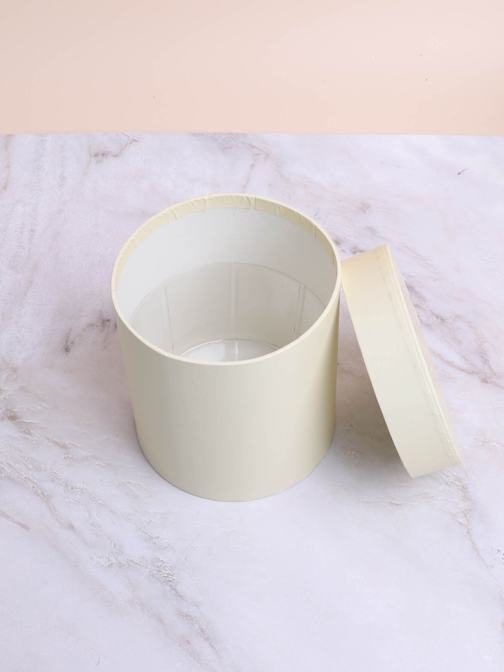 Коробка цилиндр К d14хh14см шампань