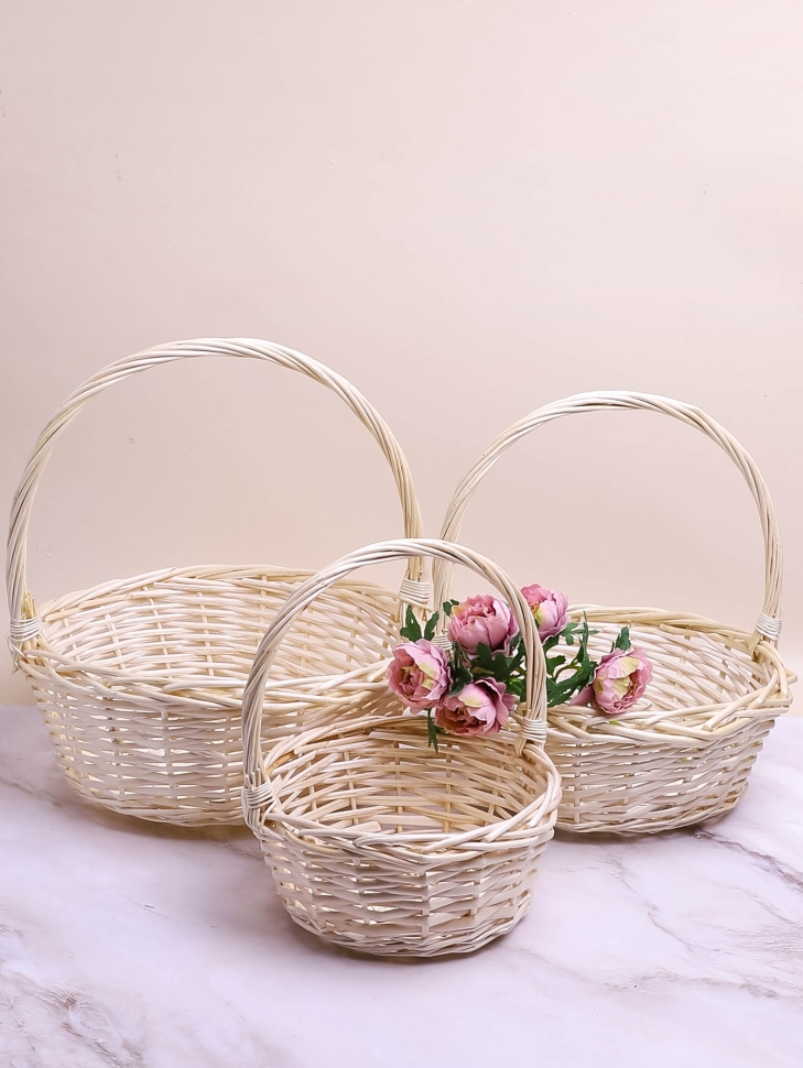 Корзина плетеная (ива) 3шт 34х34х36см M-28-52 натуральный Корзина плетеная (ива) 3шт 34х34х36см M-28-52 натуральный