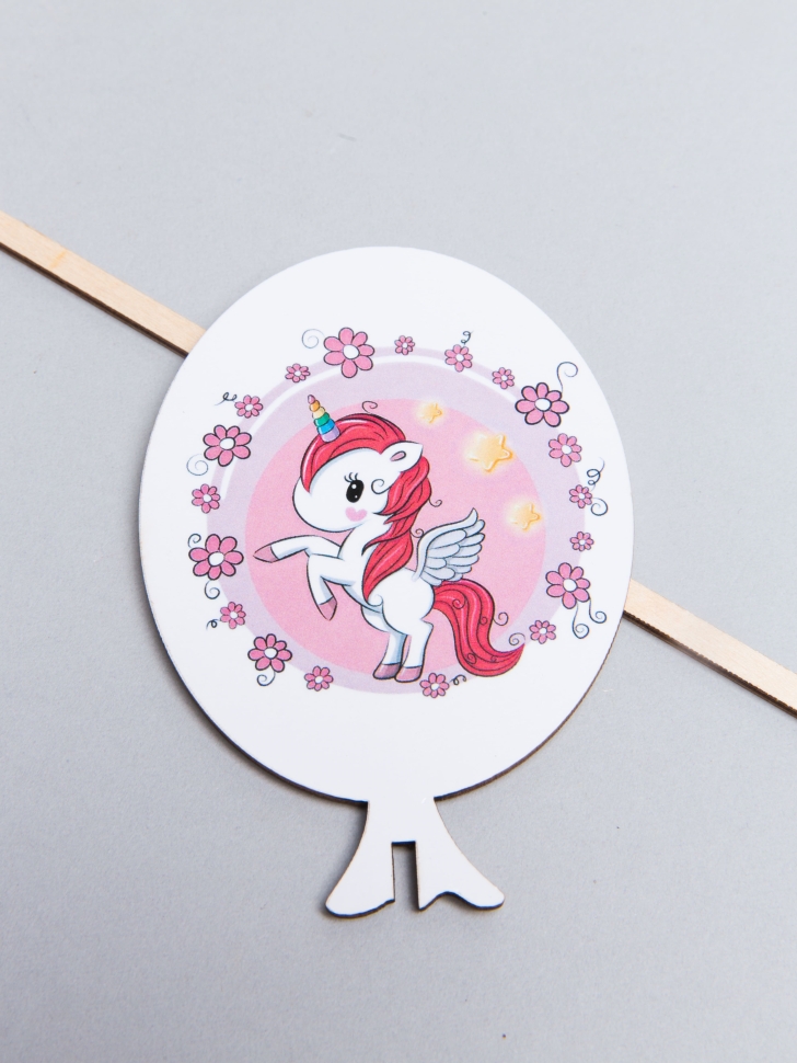 Вставка деревянная  Шар 7,5х10,5см 10шт Единорожка! Ш17