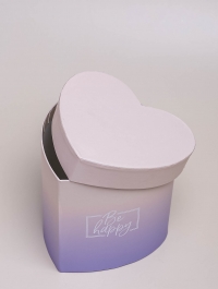 Коробка Сердце 12х10,5х10,8см Be happy градиент пурпурный