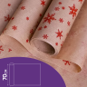 Бумага крафт 40г/м2, 70см x 10м, Снежинка NEW, красный