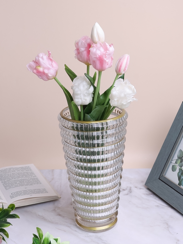 Ваза стекло Неоклассика h27,5 d14,5/8,5см К полоска