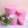 Коробка цилиндр набор из 3шт К d20хh22 - d13,5хh13см розовый Коробка цилиндр набор из 3шт К d20хh22 - d13,5хh13см розовый