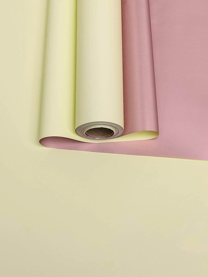 Пленка матовая 60мкм 58см х 10м 2-х сторонняя Розовое золото, кремовый Пленка матовая 60мкм 58см х 10м 2-х сторонняя Розовое золото, кремовый