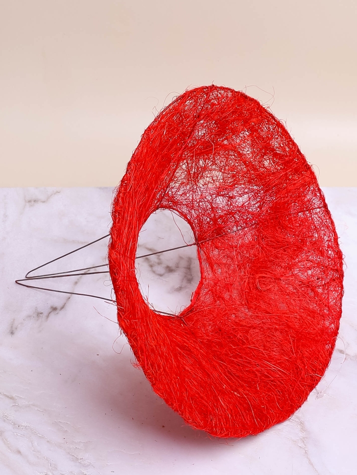 Каркас для букета сизаль гладкий 25см красный Каркас для букета сизаль гладкий 25см красный