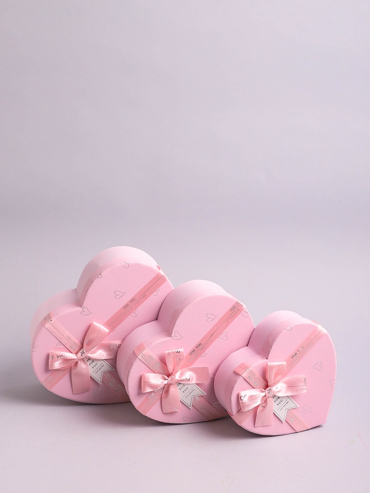 Коробка Сердце набор из 3шт 22,2х19,5х9см CN22112102 розовый Коробка Сердце набор из 3шт 22,2х19,5х9см CN22112102 розовый