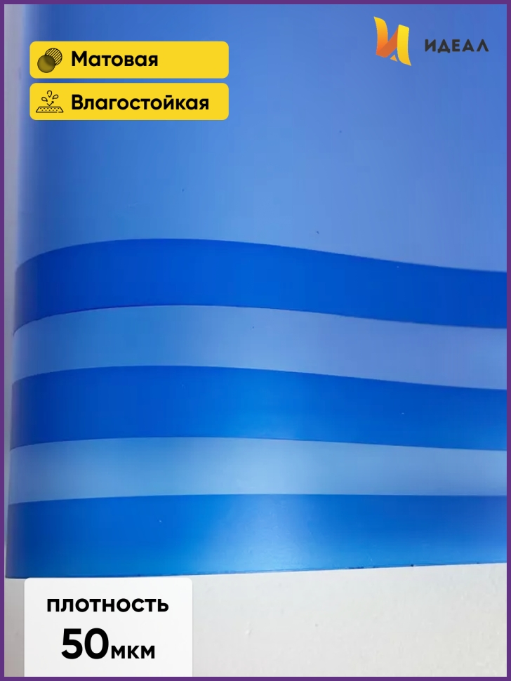 Пленка матовая 58смх58см 10 листов 50мкм РЦ фрост с каймой синий Пленка матовая 58смх58см 10 листов 50мкм РЦ фрост с каймой синий