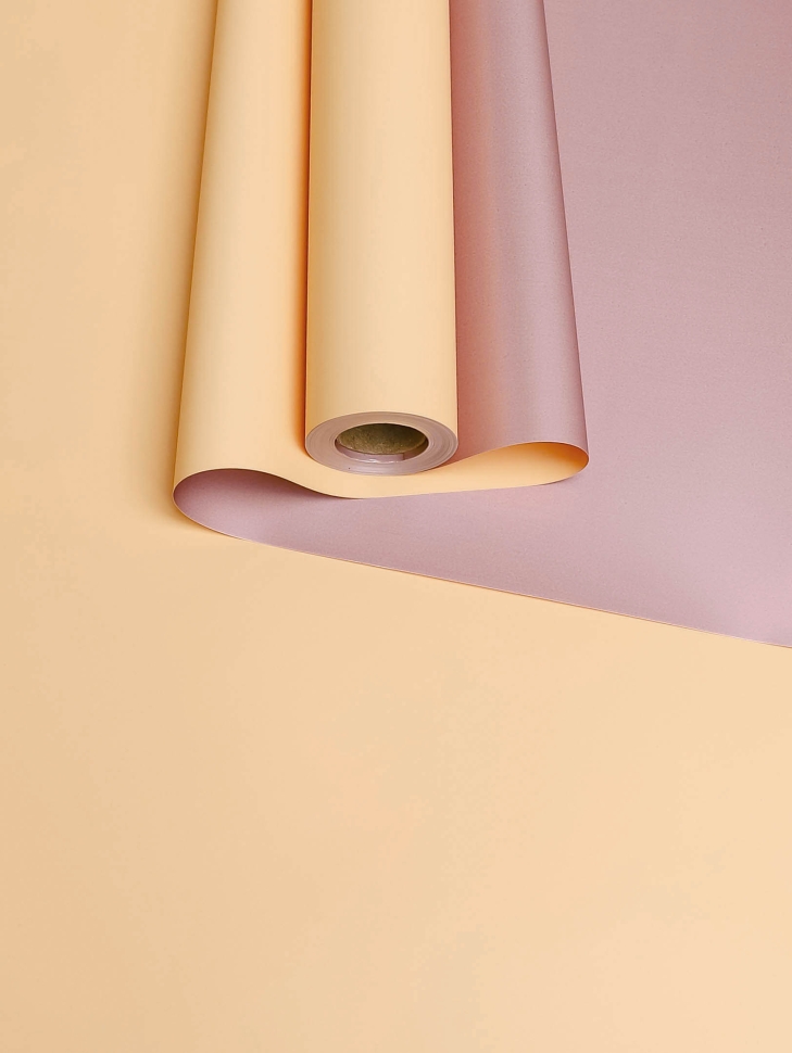 Пленка матовая 60мкм 58см х 10м 2-х сторонняя Розовое золото, персиковый