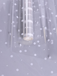 Пленка цветная с белым рисунком 100см х 0,35кг горох