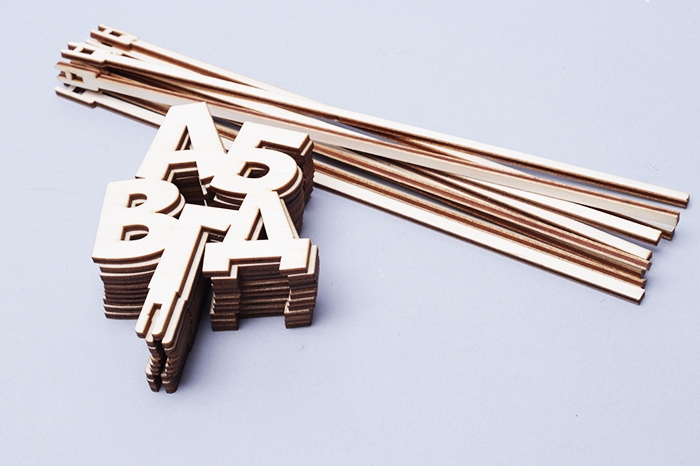 Вставка деревянная для цветов 10шт "АБВГД" 2 Вставка деревянная для цветов 10шт "АБВГД" 2