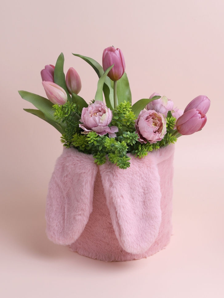 Чехол на коробку с ушками 70х20см розовый