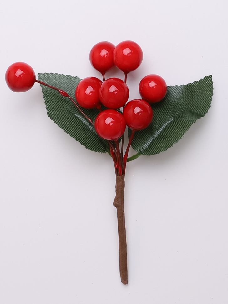 Бутоньерка 12х6,5см шарики красный