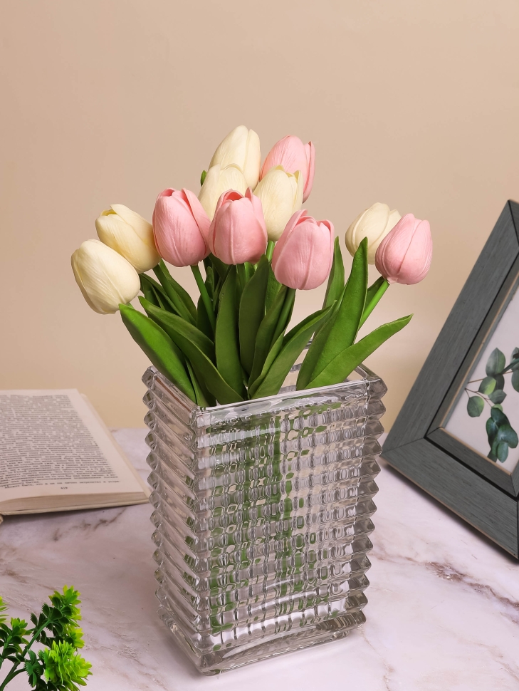 Ваза стекло h20 d13,5х8,5см К прямоугольная 146 прозрачная