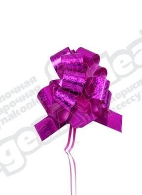 Бант шар голография 32, 10шт. малиновый