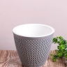 Кашпо из пластика "Ротанг" 3л. h16.5см,d19 серый жемчуг Кашпо из пластика "Ротанг" 3л. h16.5см,d19 серый жемчуг