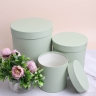 Коробка цилиндр набор из  3шт К d20хh22 - d13,5хh13см мятный