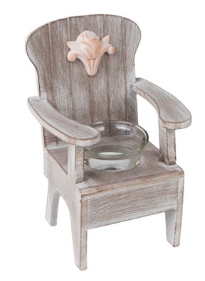 Подсвечник скамья на 1 свечу  8х12х10,5см с декором серый