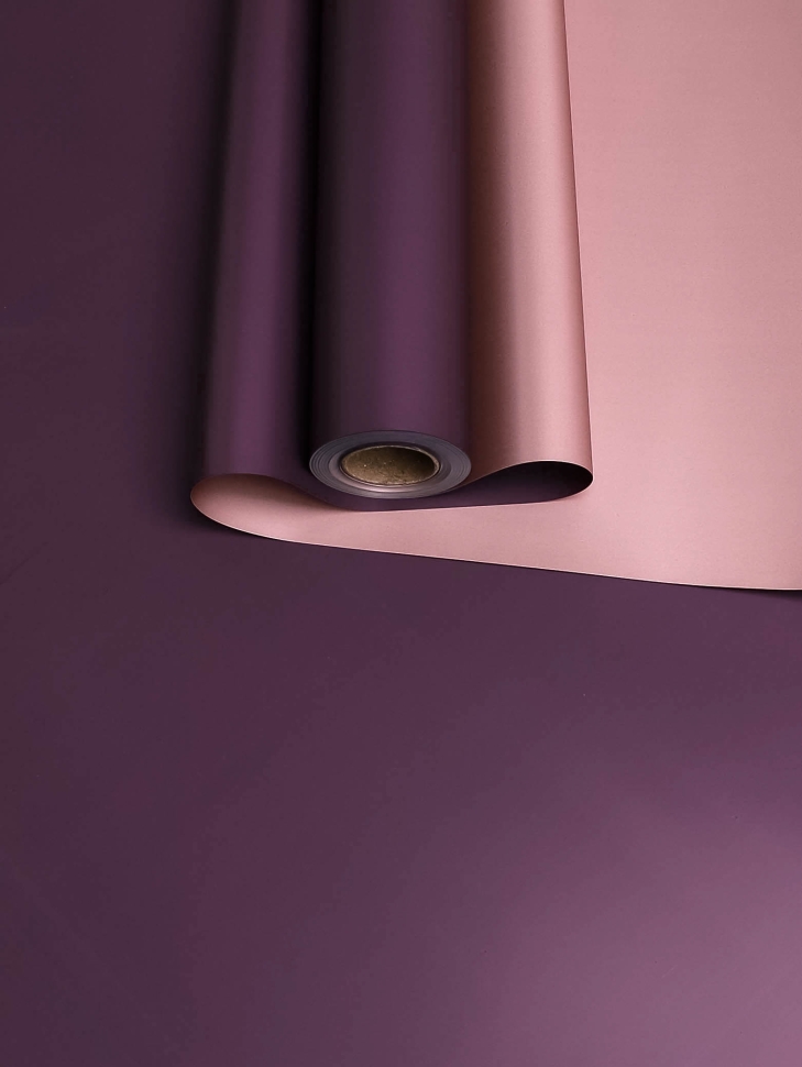 Пленка матовая 60мкм 58см х 10м 2-х сторонняя Розовое золото, фиолетовый