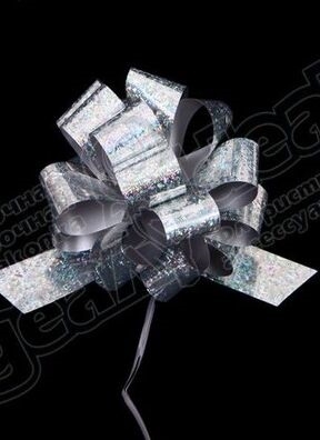 Бант шар голография 32, 10шт. серебряный Бант шар голография 32, 10шт. серебряный