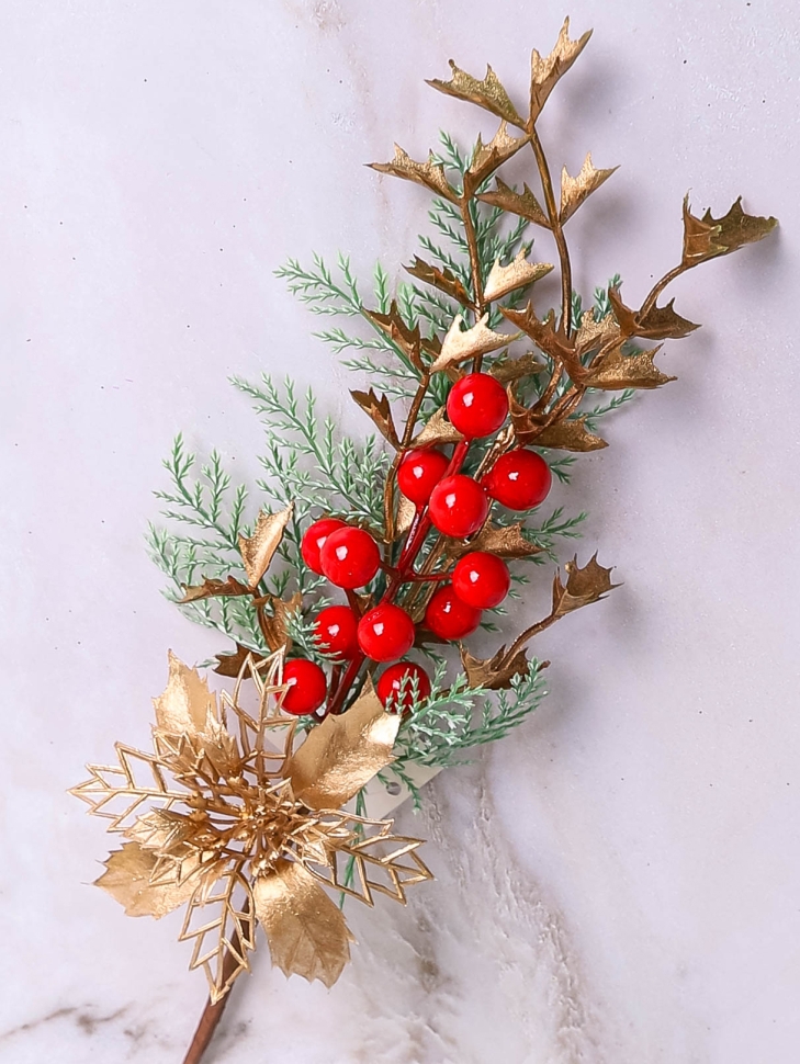 Бутоньерка Новогодняя 30см 34574 Бутоньерка Новогодняя 30см 34574