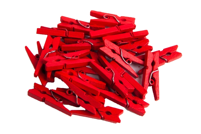 Прищепка деревянная 2,5х0,4см 24шт красная