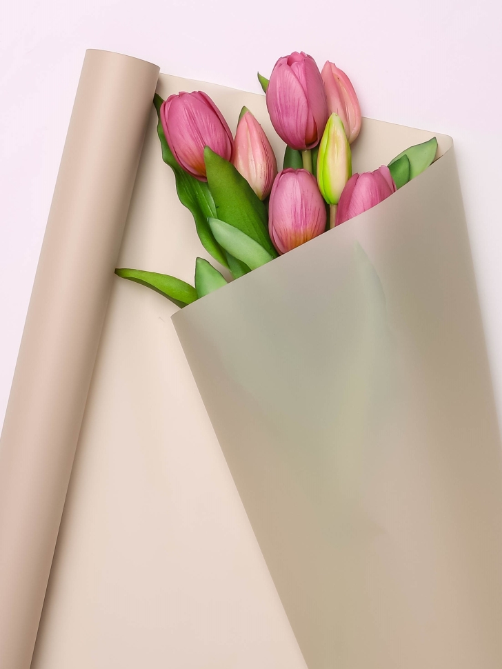 Пленка матовая 55мкм 58см х 10м Romantic мокко