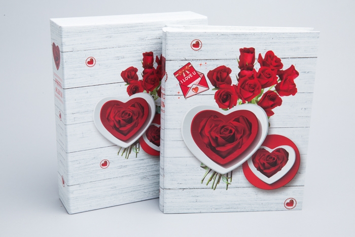 Фотоальбом 200 фото 10х15см 9314, сердца и букет роз