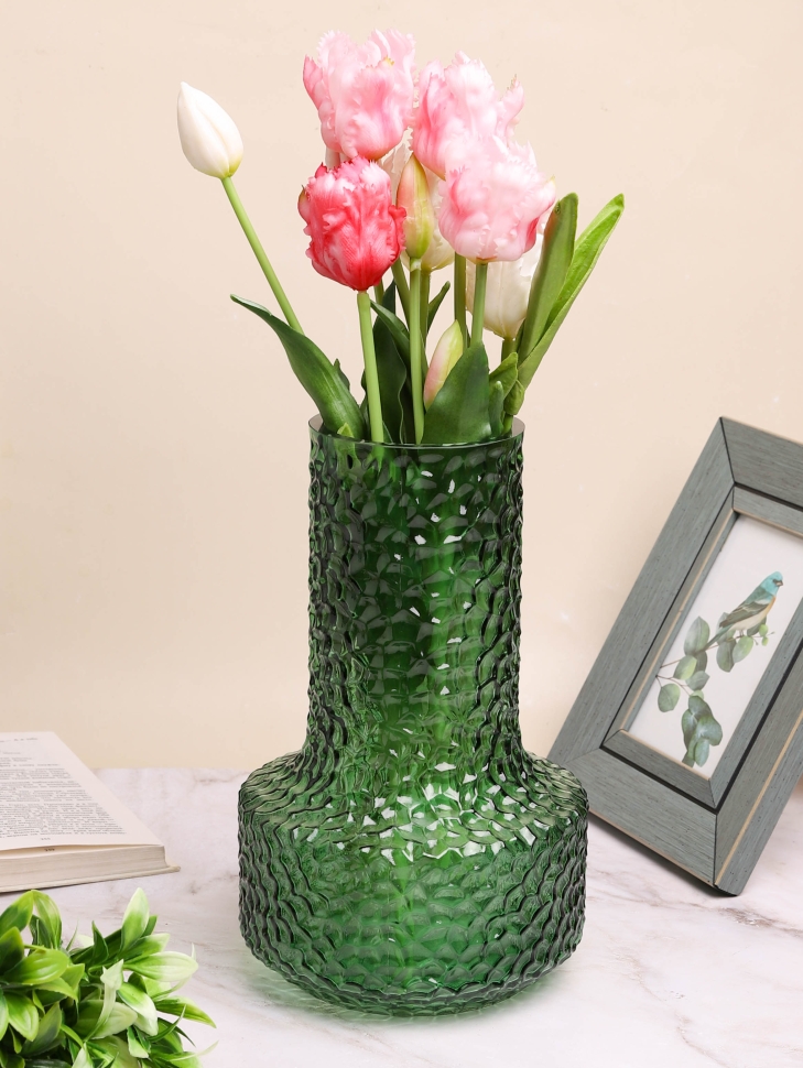 Ваза стекло h28 d17см К 167 зеленый Ваза стекло h28 d17см К 167 зеленый