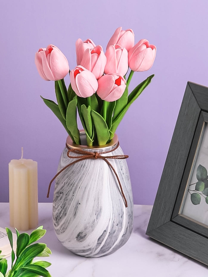 Ваза керамика 17,5х7см 505S серый