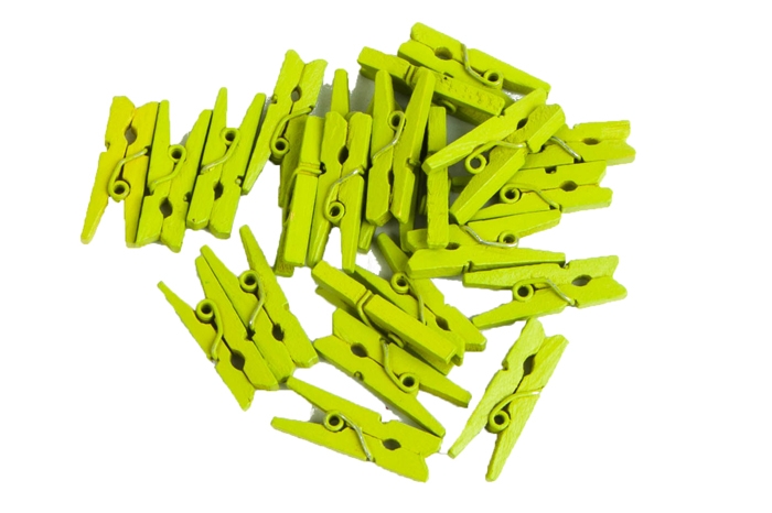 Прищепка деревянная 2,5х0,4см 24шт зеленая