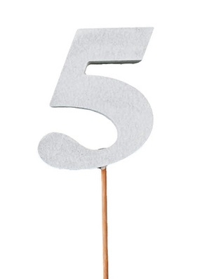 Вставка Цифра "5" 8,5см пенопласт