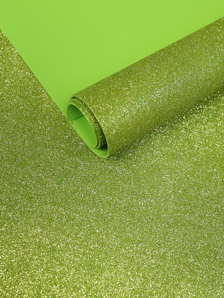 Фоамиран глиттерный 60х70см 1,8мм 1лист. салатовый