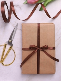 Лента атласная 10мм х 25ярд JD шоколадный