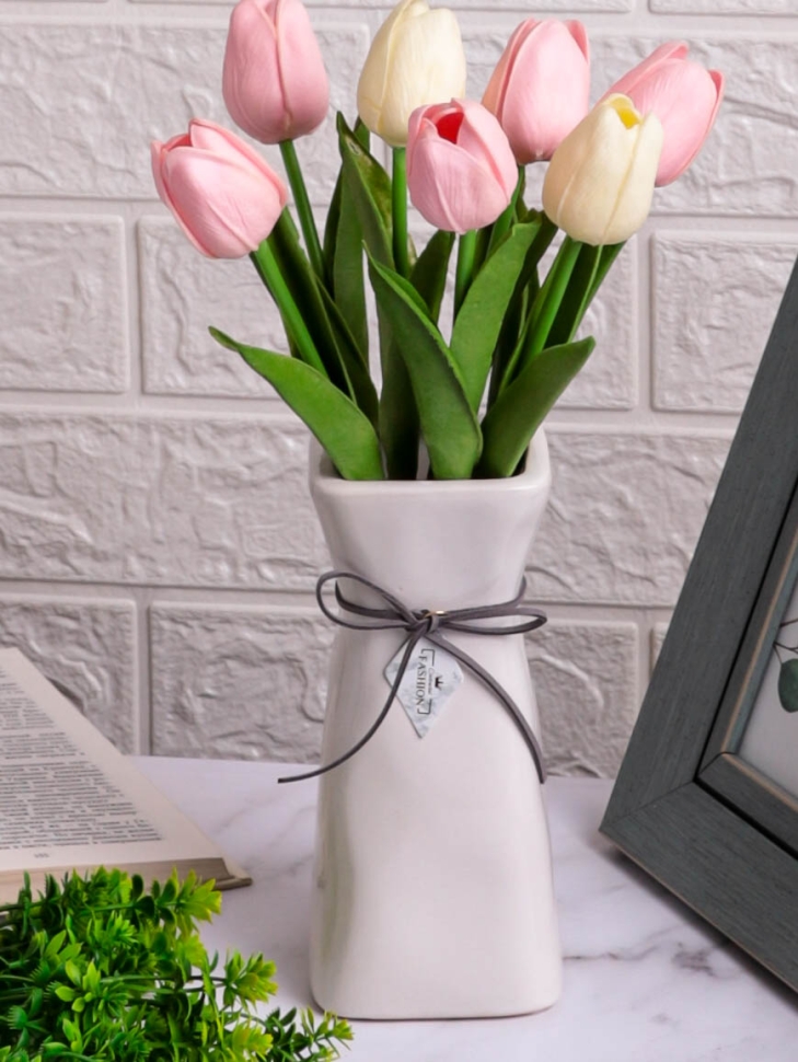 Ваза керамика 18х7см 119S белый