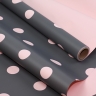 Пленка матовая 65мкм 58см х 10м РЦ горох розовый на сером/розовый Пленка матовая 65мкм 58см х 10м РЦ горох розовый на сером/розовый