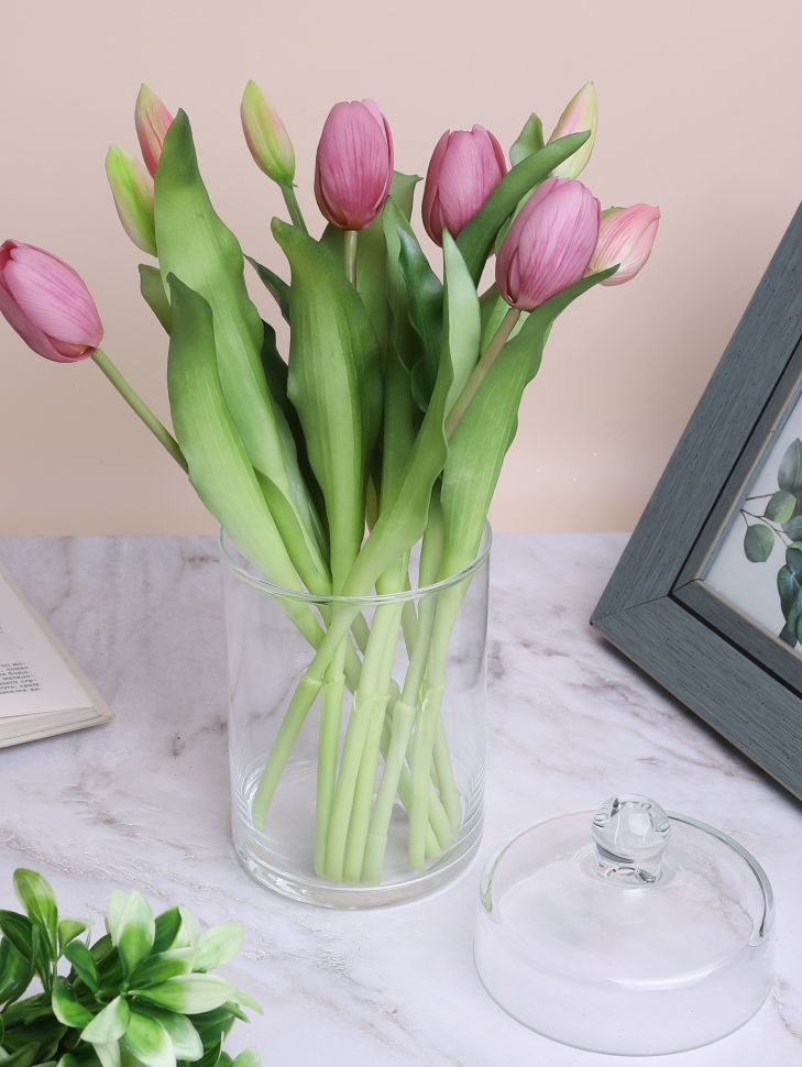 Ваза стекло Трубка №6021, D10,7x15,5см с крышкой Ваза стекло Трубка №6021, D10,7x15,5см с крышкой