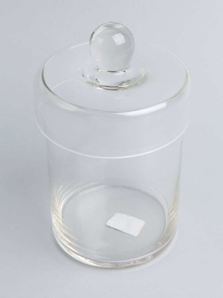 Ваза стекло Трубка №6021, D10,7x15,5см  с крышкой