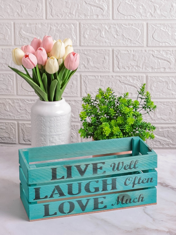 Ящик деревянный интерьерный 30х12х12см  "Live" Тифани