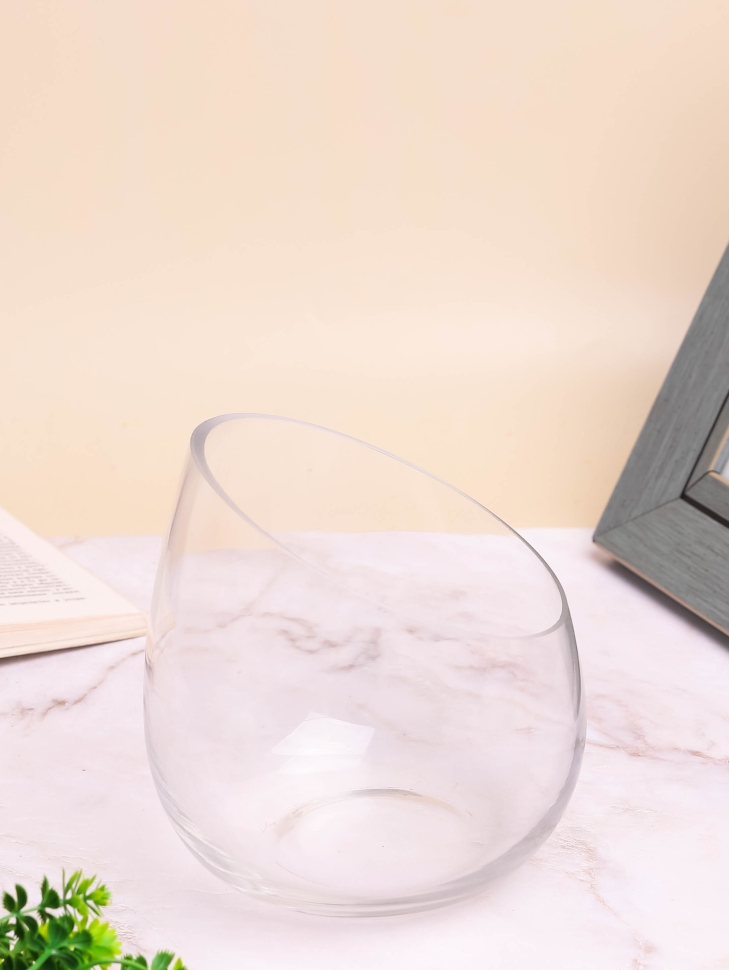 Ваза стекло Шаровая D15 H15х14см К с косым резом Ваза стекло Шаровая D15 H15х14см К с косым резом