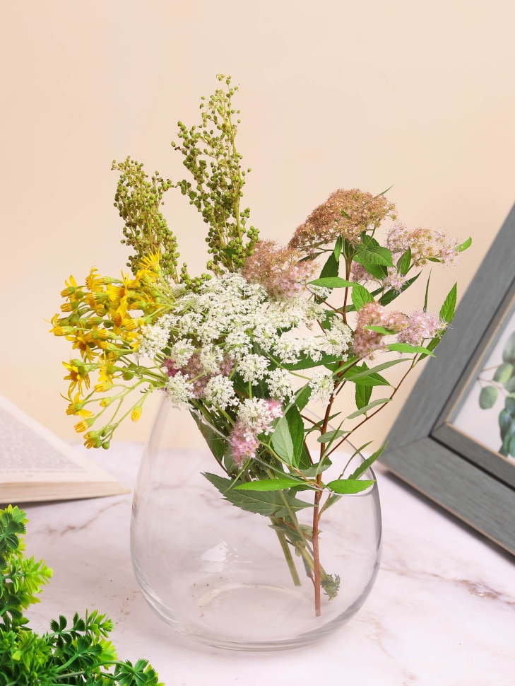 Ваза стекло Шаровая D15 H15х14см К с косым резом Ваза стекло Шаровая D15 H15х14см К с косым резом