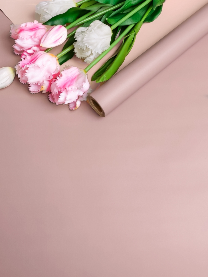 Пленка матовая 65мкм 58см х 10м двухцветная латте/капучино Пленка матовая 65мкм 58см х 10м двухцветная латте/капучино