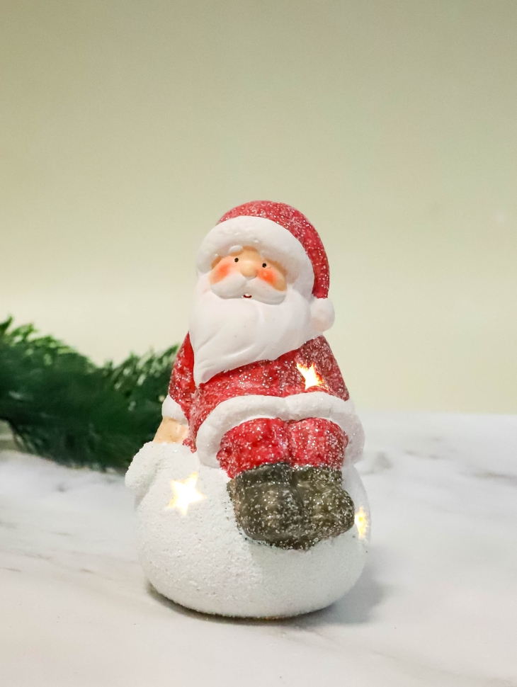 Фигурка декоративная НГ 9,4х8,5х13,8 с подсветкой Дед Мороз/Снеговик микс Фигурка декоративная НГ 9,4х8,5х13,8 с подсветкой Дед Мороз/Снеговик микс