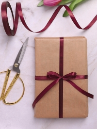 Лента атласная 10мм х 25ярд JD вишневый