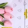 Пленка матовая 65мкм 58см х 10м РЦ сердечки белый Пленка матовая 65мкм 58см х 10м РЦ сердечки белый