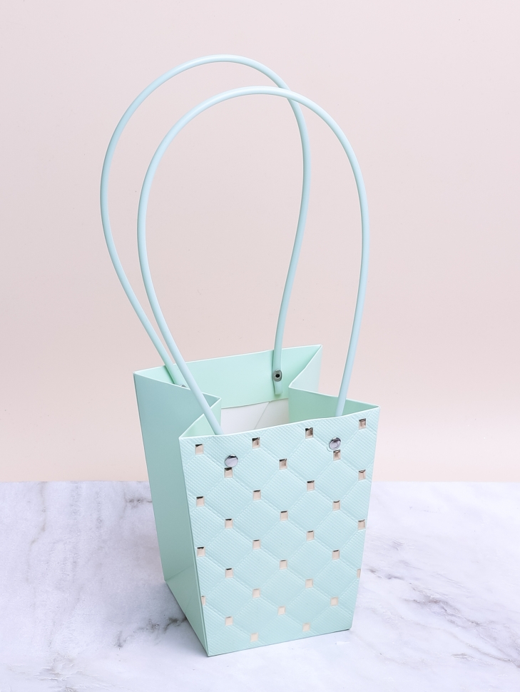 Сумочка для цветов 13,5х9,5х15,5см 3D М315 мятный